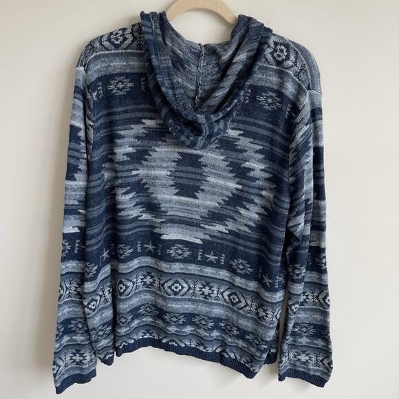 Polo Ralph Lauren 2XL Aztec Southwestern Knit Hoodie Sweater Blue Mens Size XXL - Picture 7 of 10